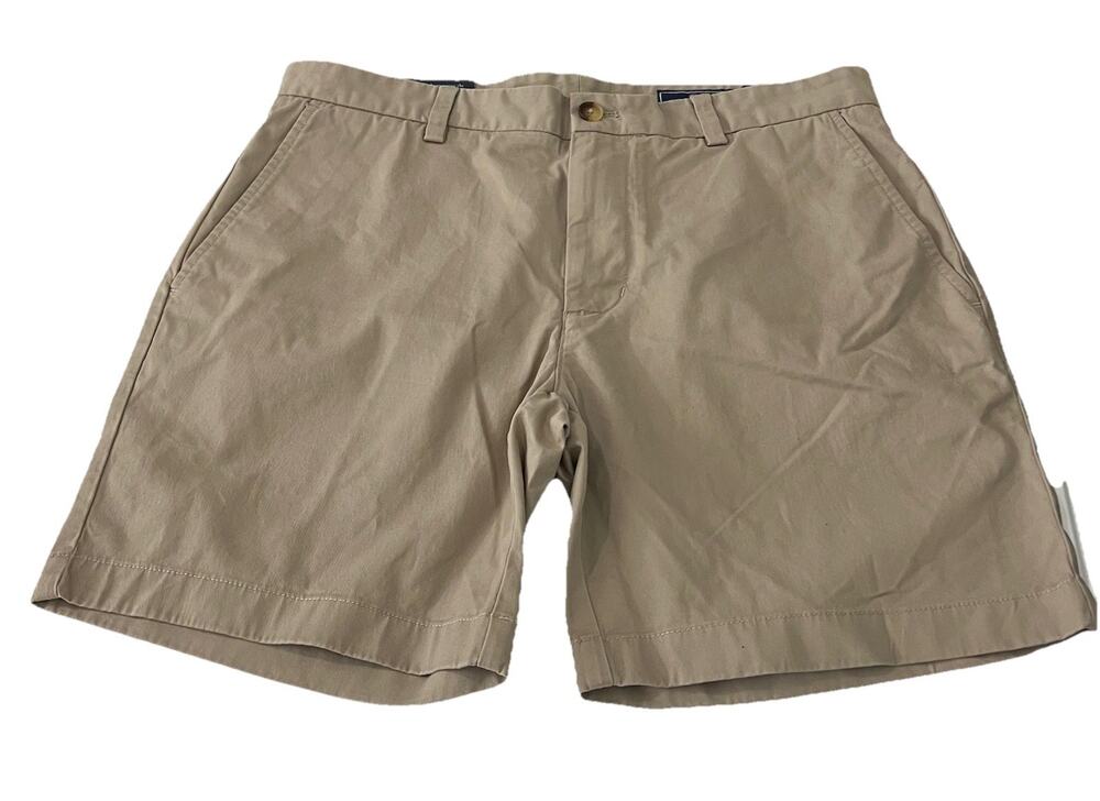 NWT Vineyard Vines Mens 33 Tan Chino Breaker Shorts Classic Fit Coastal Prep